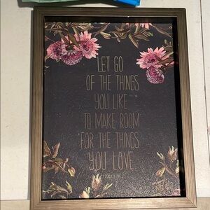 Floral Quote Wall Art with Gold Frame